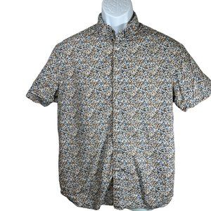 DENIM AND FLOWERS RICKY SINGH FLORAL BUTTON DOWN CASUAL SHIRT SIZE L